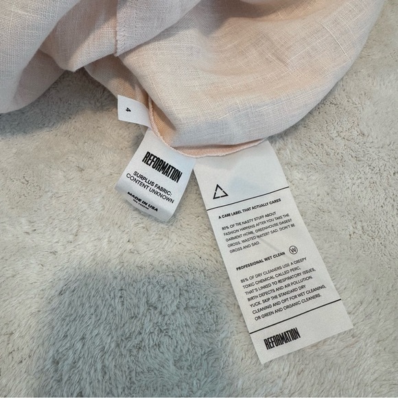 Reformation Linen Midi Length Dress - Pink size 4 - Picture 12 of 16
